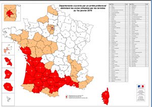 Carte infestation termites AVEYRON